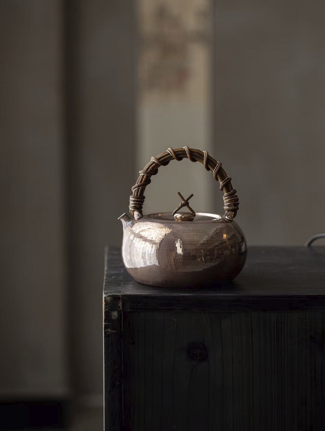 [蔓生敘古x Chingshui Tang] Kitamura One-Piece Forged Silver Teapot – 424g Hand-Hammered Fine Silver Teaware by Kitamura Studio