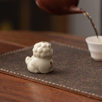 Gohobi Mini Ceramic Lion Tea Pet