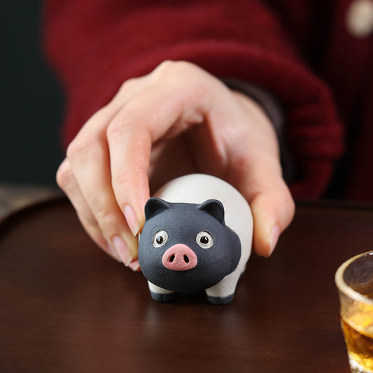 Roaring Gongtang purple sand tea pet pig ornament boutique can raise Jingtang pig personalized tea play tea table tea table tea set accessories