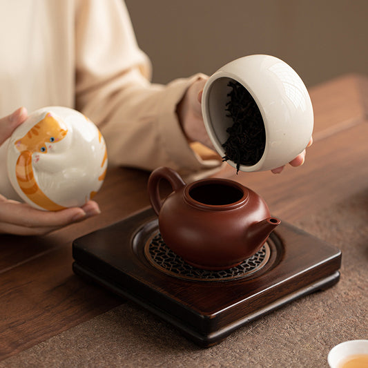 Gohobi Cat Ceramic Tea Canister