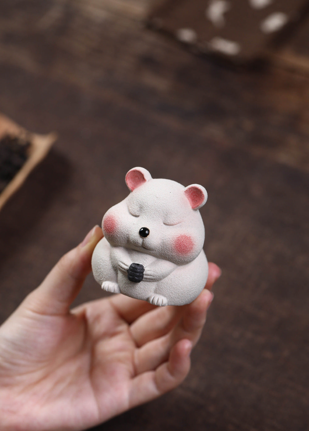 Gohobi Yixing Purple Clay Mouse Tea Pet – Handmade Lucky Ornament