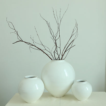 Gohobi White Moon Jar Ceramic Vase