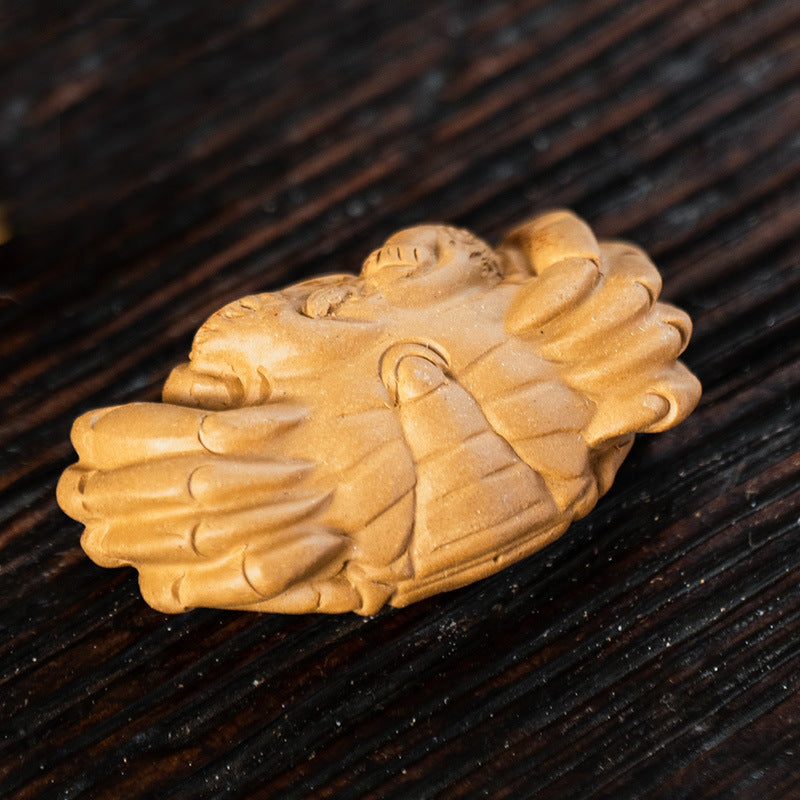 Gohobi Handmade Ceramic YiXing Clay Crab Ornament Tea pet