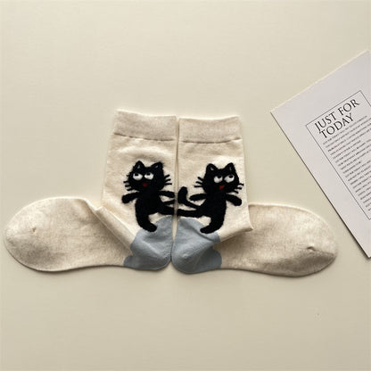 Gohobi Fuzzy Big Cat Heel Socks