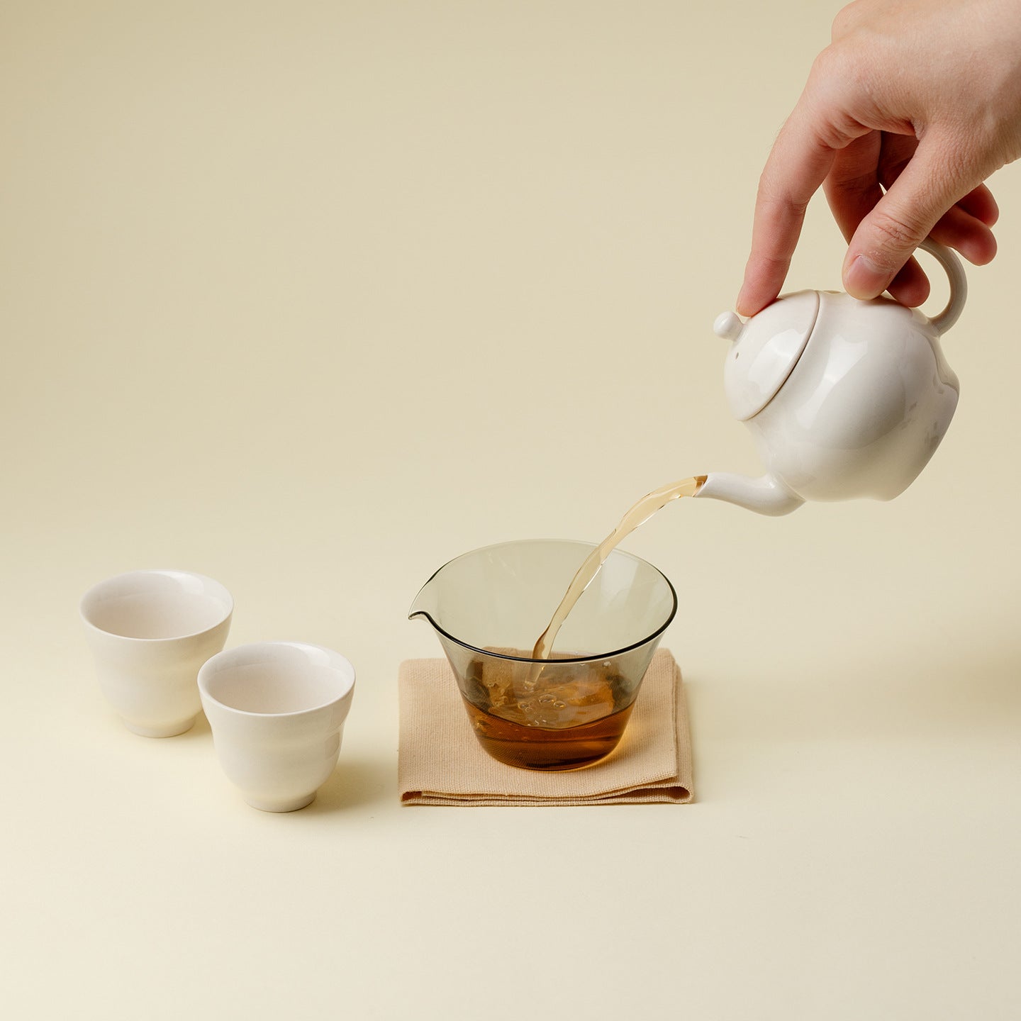 Gohobi Rustic Ash Glaze Travel Tea Set