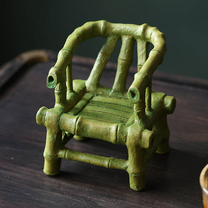 Gohobi Yixing Purple Clay Bamboo Rocking Chair Tea Pet – Handmade Tea Table Ornament