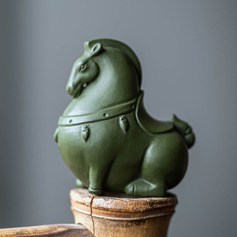 Gohobi Handmade Ceramic YiXing Clay Horse Ornament Tea pet