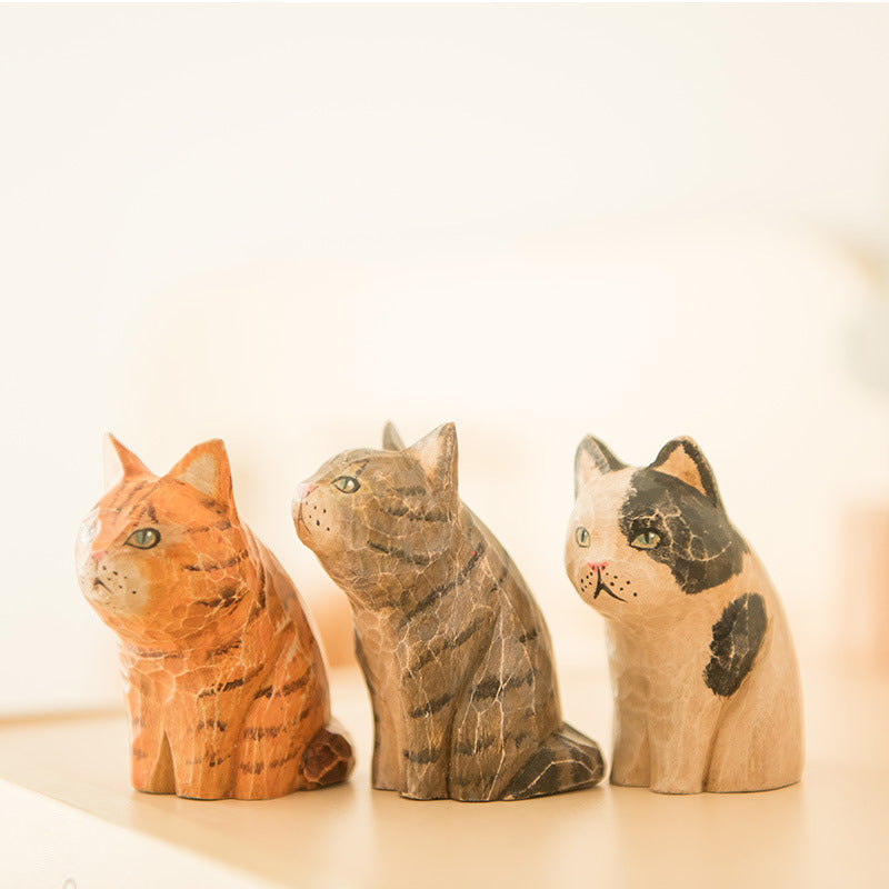Gohobi Handcrafted Wooden Vintage Cat Ornament