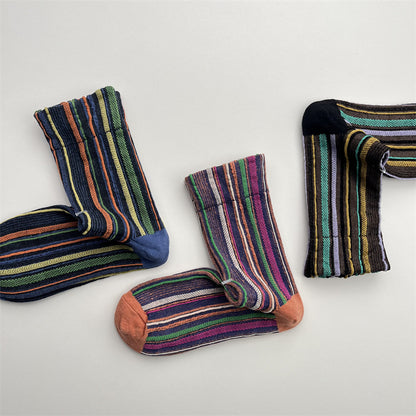 Gohobi Colorful Striped Mid-Calf Socks