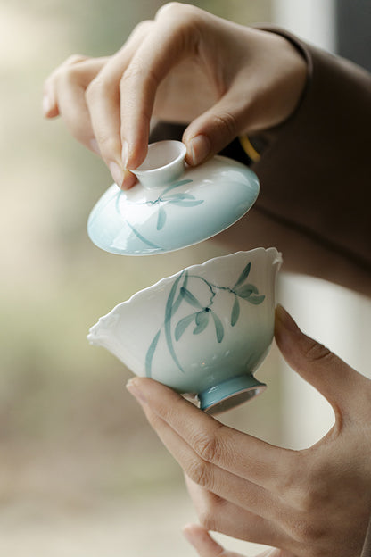 Gohobi Hand-Painted Gradient Orchid Gaiwan