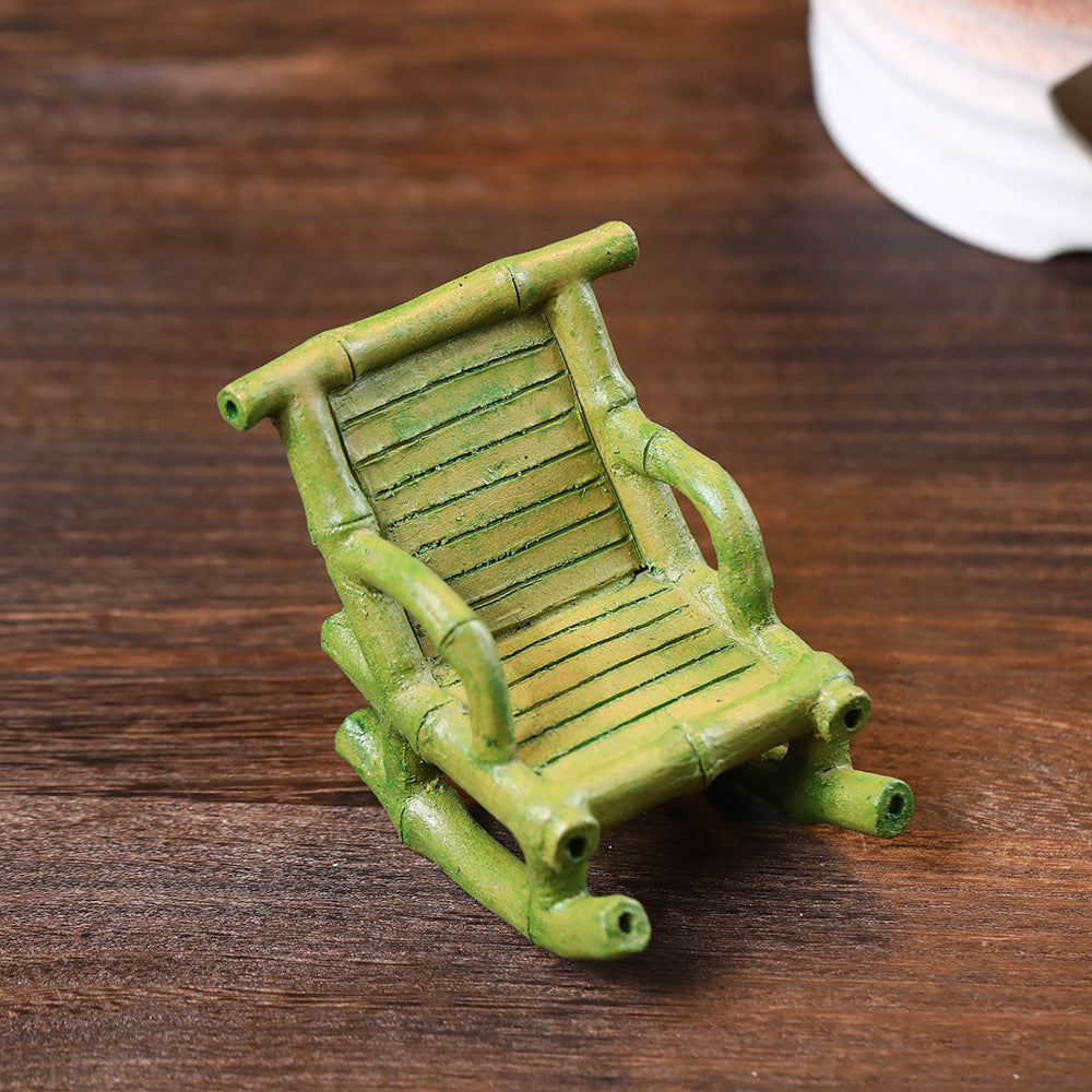 Gohobi Yixing Purple Clay Bamboo Rocking Chair Tea Pet – Handmade Tea Table Ornament