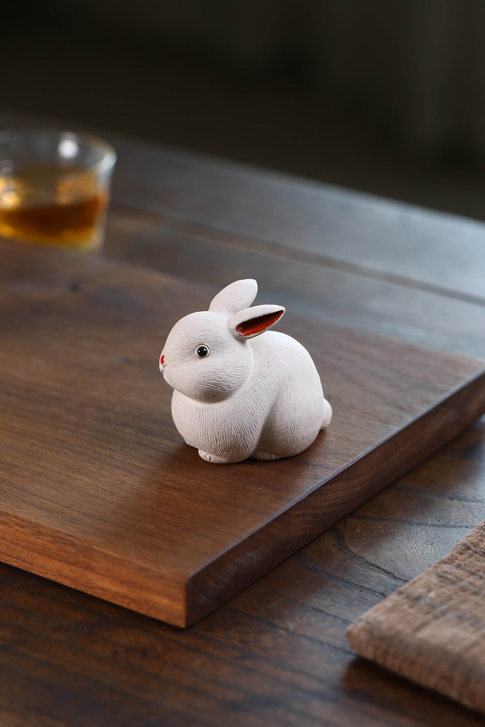 Gohobi Yixing Purple Clay Rabbit Tea Pet – Handmade Zodiac Bunny Tea Table Ornament