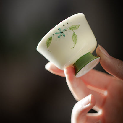 Gohobi Hand-Painted Hydrangea Ceramic Tea Cup