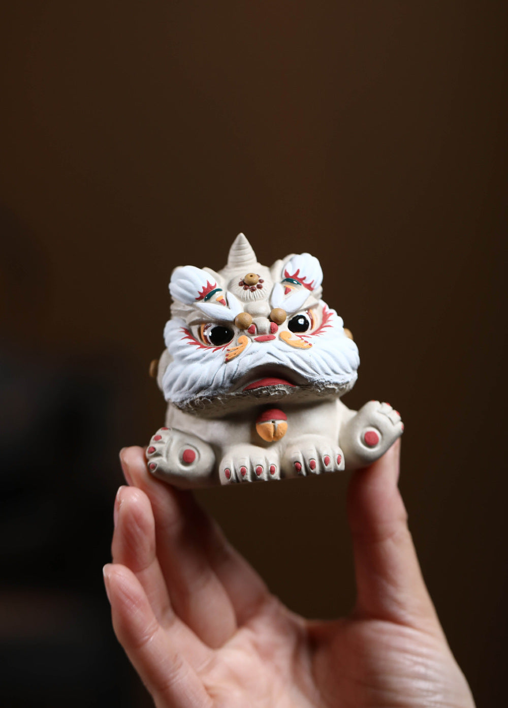 Gohobi Yixing Purple Clay Lion Dance Tea Pet – Handmade Guardian Ornament