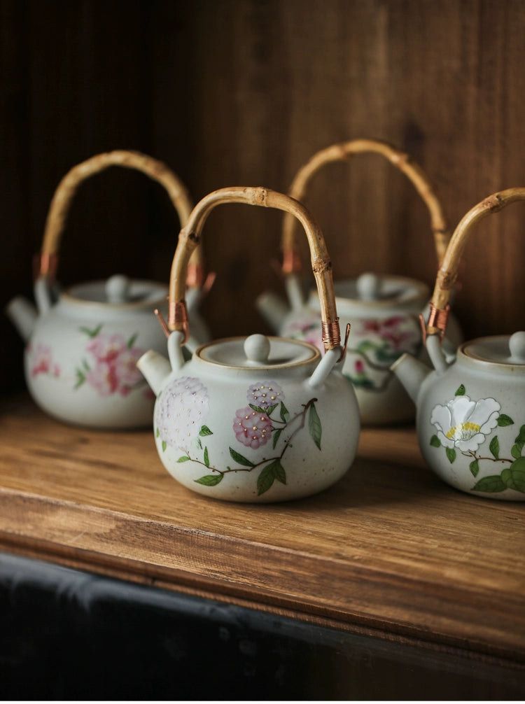Gohobi Hand-painted Floral Tea Set Teapot Tea cup