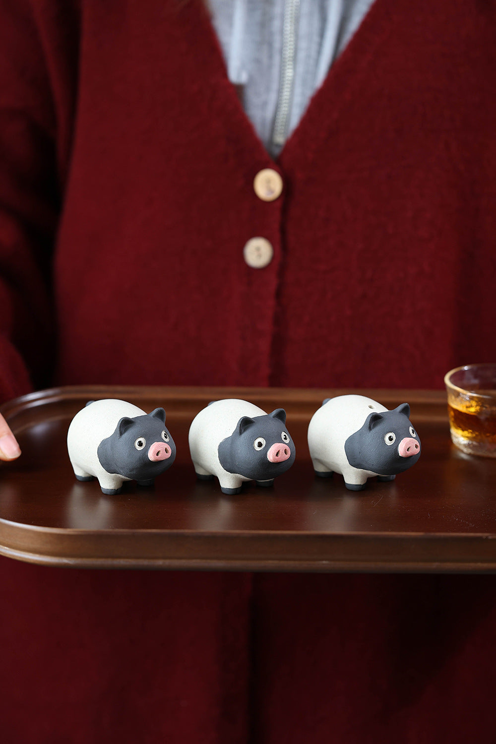 Roaring Gongtang purple sand tea pet pig ornament boutique can raise Jingtang pig personalized tea play tea table tea table tea set accessories