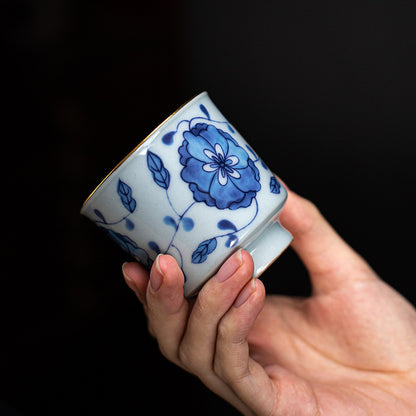 Gohobi Blue and White Twining Lotus Fu Gui Cup