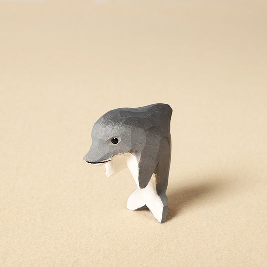 Gohobi Hand-Carved Wooden Whale and Dolphin Keychain