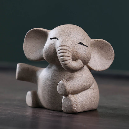 Gohobi Yixing Purple Clay Love Elephant Tea Pet – Handmade Lucky Ornament