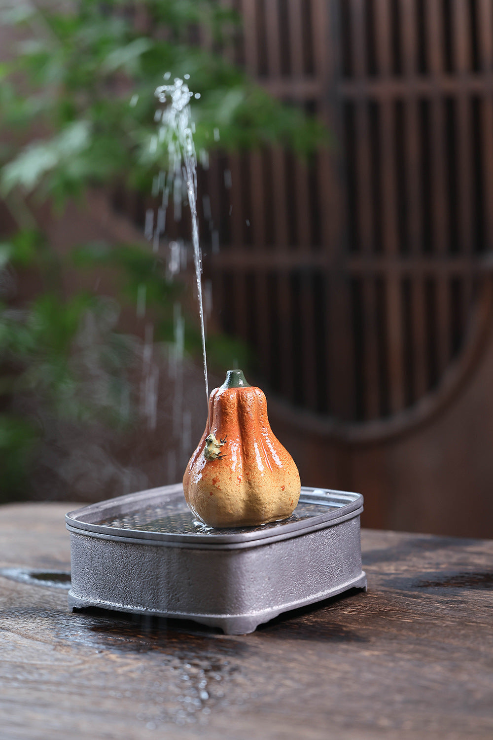Gohobi Yixing Purple Clay Gourd Frog Tea Pet – Handmade Water-Spraying Ornament