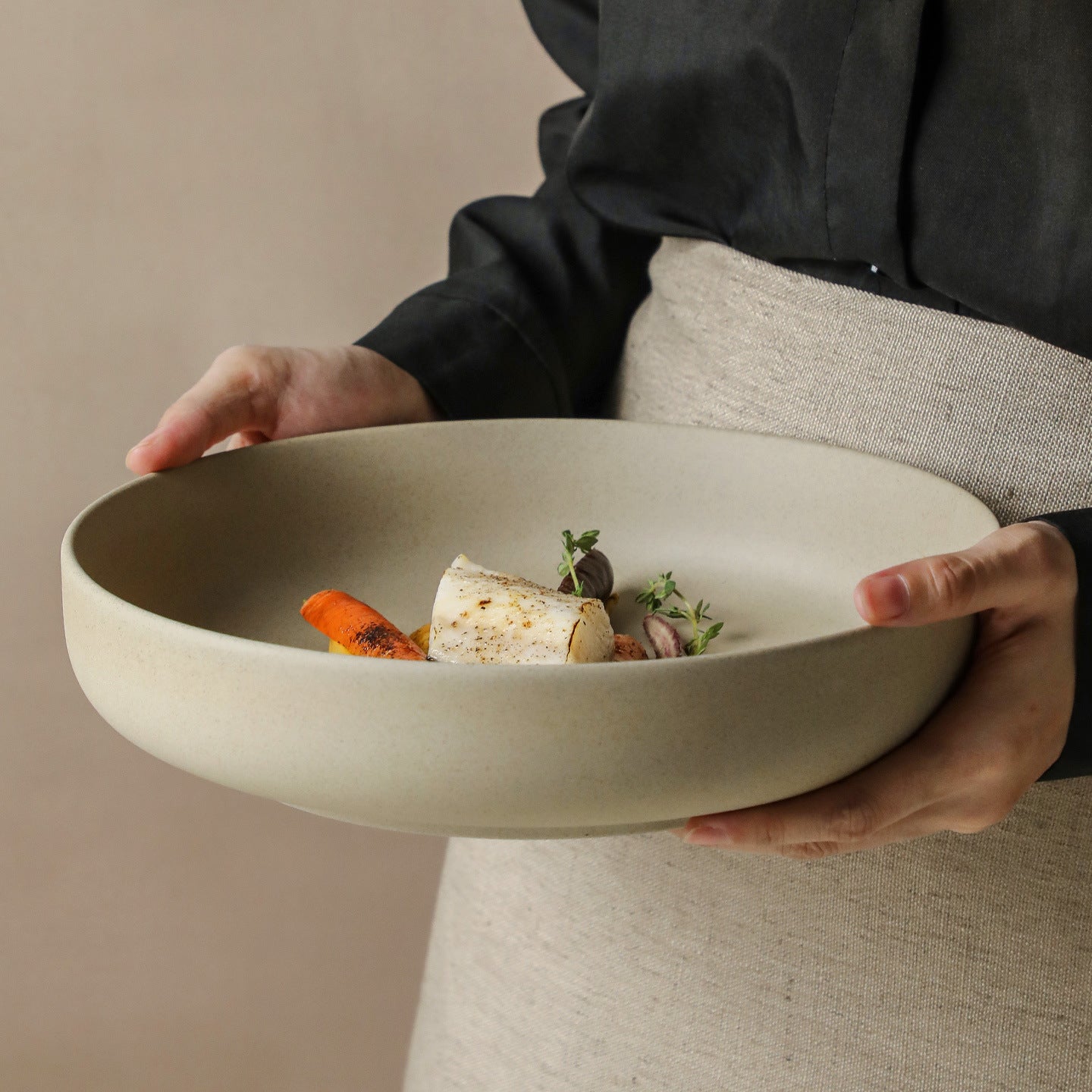 Gohobi Japanese Vintage Ceramic Deep Plate