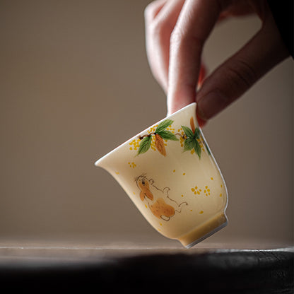 Gohobi Hand-Painted Osmanthus Ceramic Tea Cup