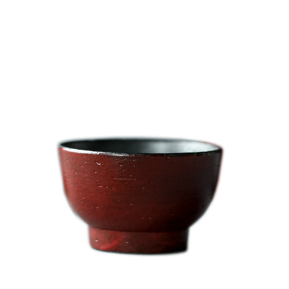 Gohobi Handmade Forbidden City Red Ceramic Tea Cup (Round 60ml version)