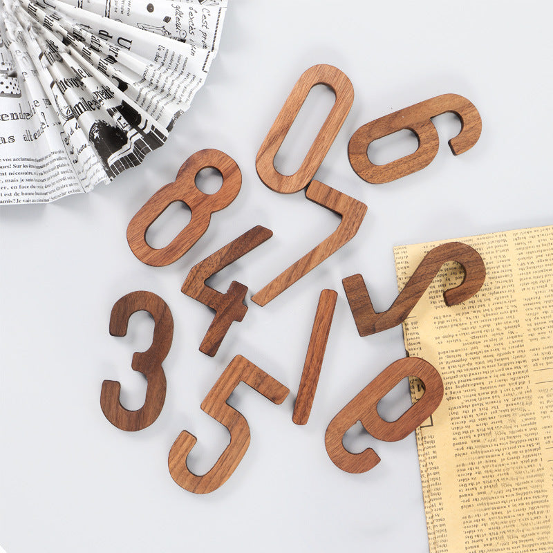 Gohobi Walnut Wood Number Wall Decor