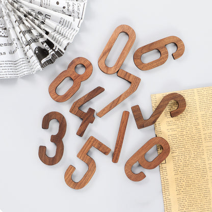 Gohobi Walnut Wood Number Wall Decor