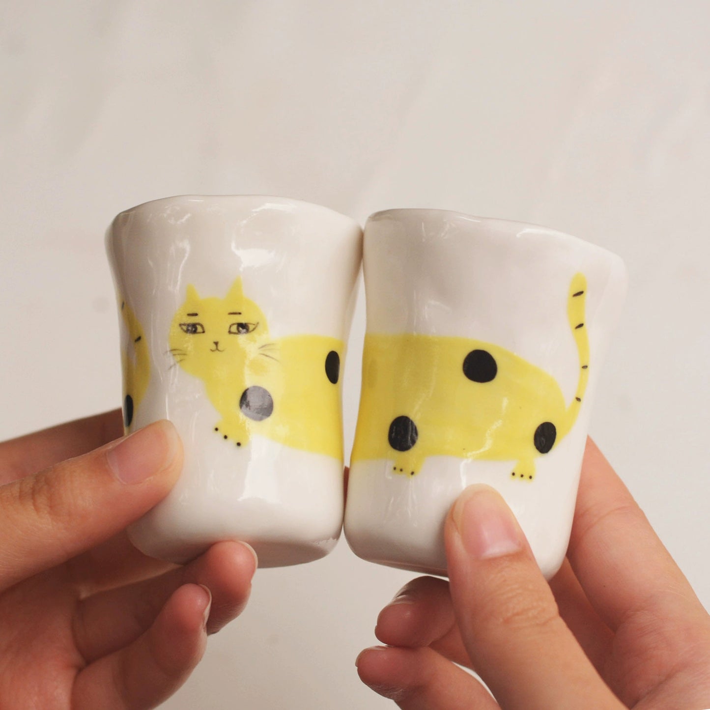 Gohobi x Little Diary Hand-Painted Cat Ceramic Coffee Cup