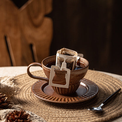 Gohobi Japanese Retro Coffee Cup and Saucer Set