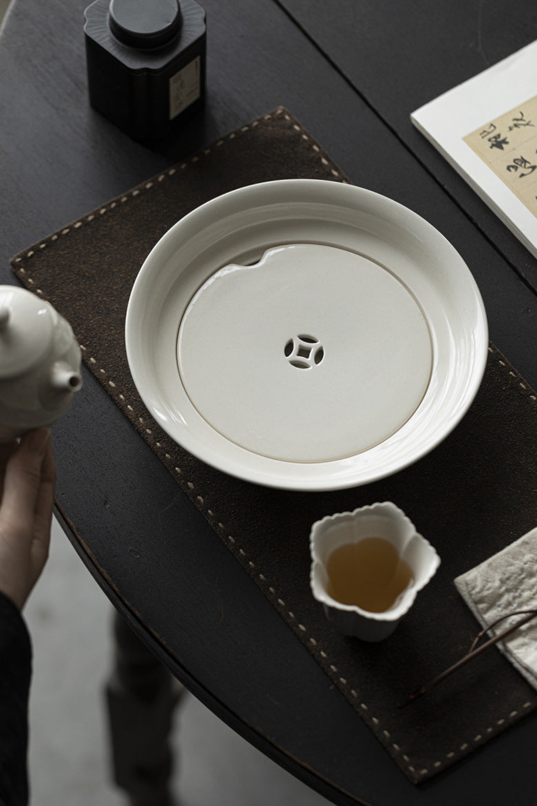 Gohobi Grass Ash Glaze Ceramic Large Tea Tray