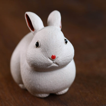 Gohobi Yixing Purple Clay Rabbit Tea Pet – Handmade Zodiac Bunny Tea Table Ornament