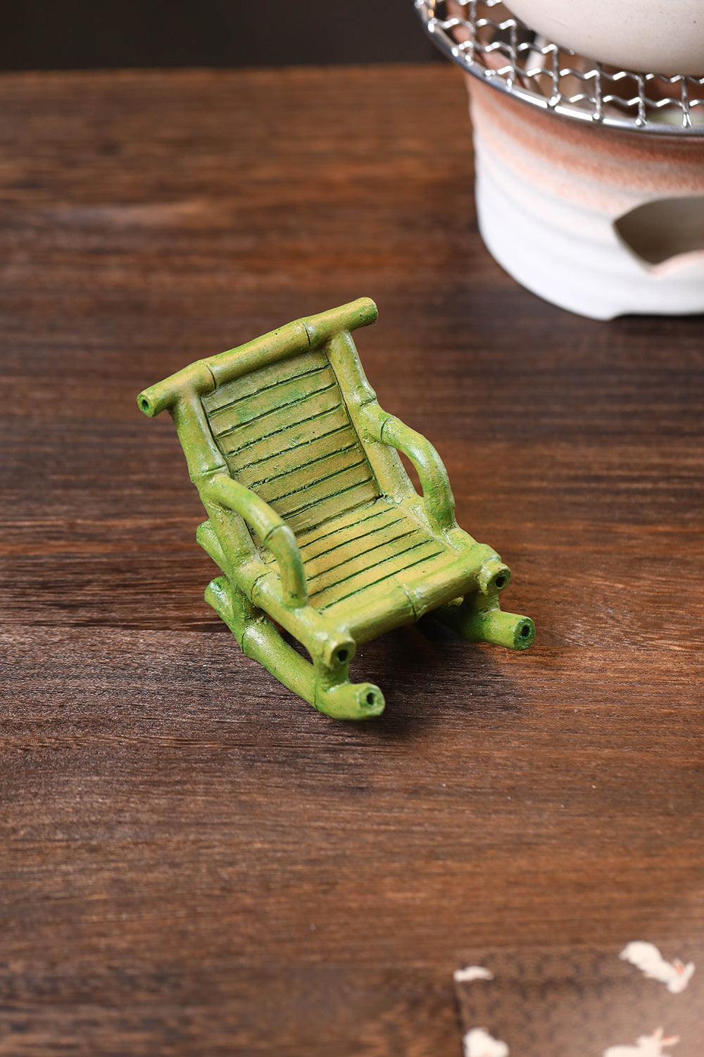 Gohobi Yixing Purple Clay Bamboo Rocking Chair Tea Pet – Handmade Tea Table Ornament
