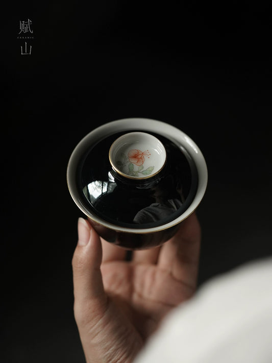 [賦山敘 x Gohobi] “Ink Bamboo & Crane” Kuikou Master Cup – Hand-Painted Jingdezhen Ceramic Tasting Cup