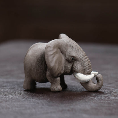 Gohobi Yixing Purple Clay Elephant Tea Pet – Handmade Lucky Tea Table Ornament