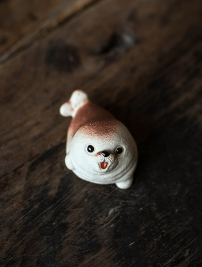 Gohobi Yixing Purple Clay Seal Tea Pet – Handmade Marine Animal Zisha Ornament