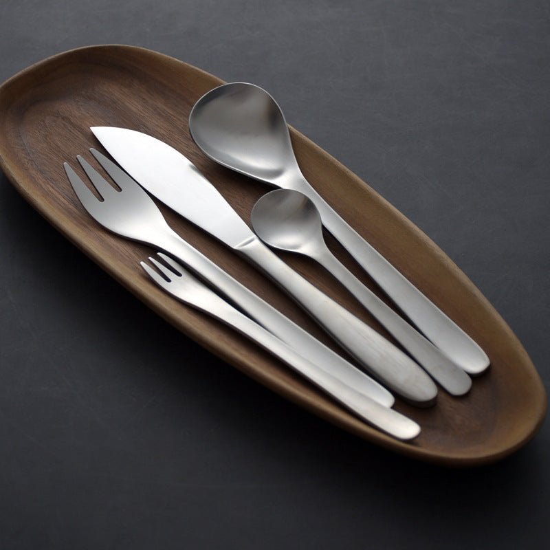Gohobi Japanese Matte Brush Stonewashed Stainless Steel Cutlery