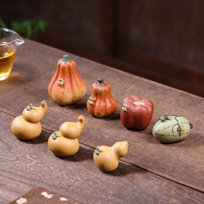 Gohobi Yixing Purple Clay Gourd Frog Tea Pet – Handmade Water-Spraying Ornament