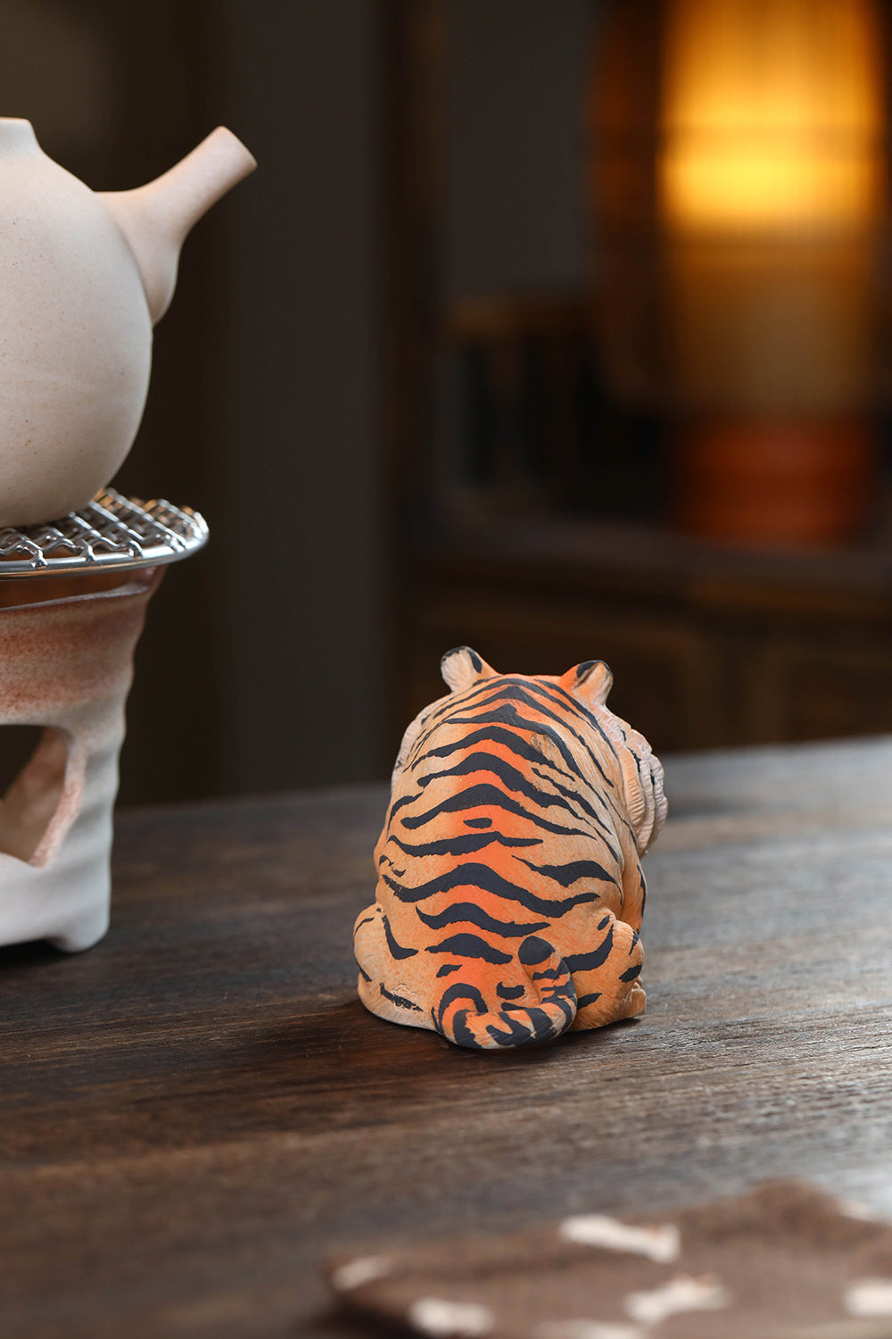 Gohobi Yixing Purple Clay Lucky Tiger Tea Pet – Hand-Painted Zisha Ornament