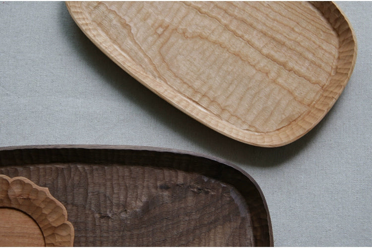 Gohobi Japanese Handcrafted Solid Wood Serving Tray
