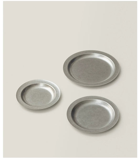 Gohobi Retro Stainless Steel Shallow Dessert Plate
