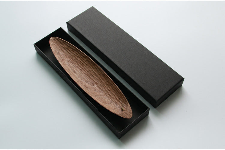 Gohobi Black Walnut Boat-Shaped Incense Holder