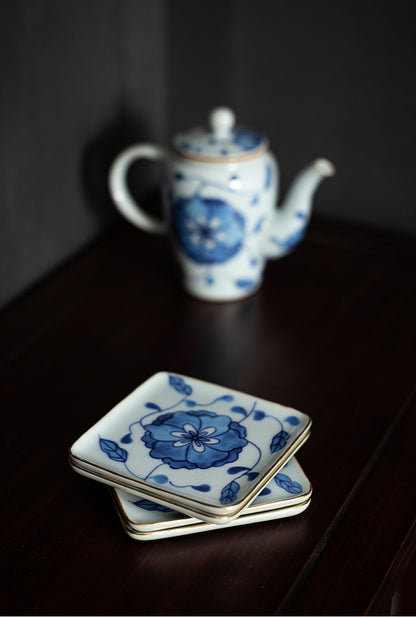 Gohobi Blue and White Porcelain Coaster