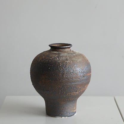 Danish style ceramic white wabi sandy wind coarse pottery vase