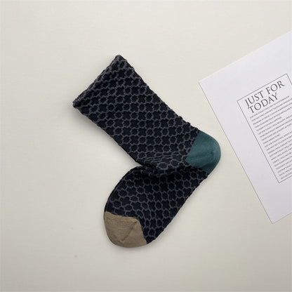 Gohobi Geometric Embossed Cotton Socks