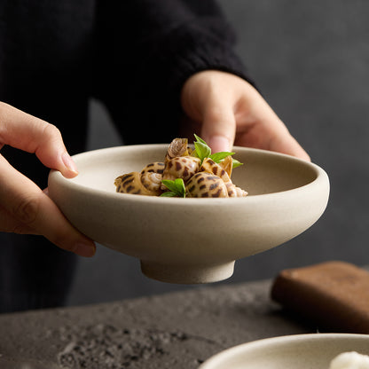 Gohobi Japanese Ceramic High-Foot Rice Bowl