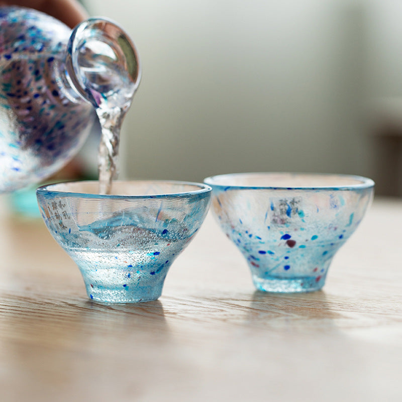 Gohobi Toyo Sasaki Handmade Japanese Glass Tea Cup – Small Sake Cup Chunge Style | Made in Japan