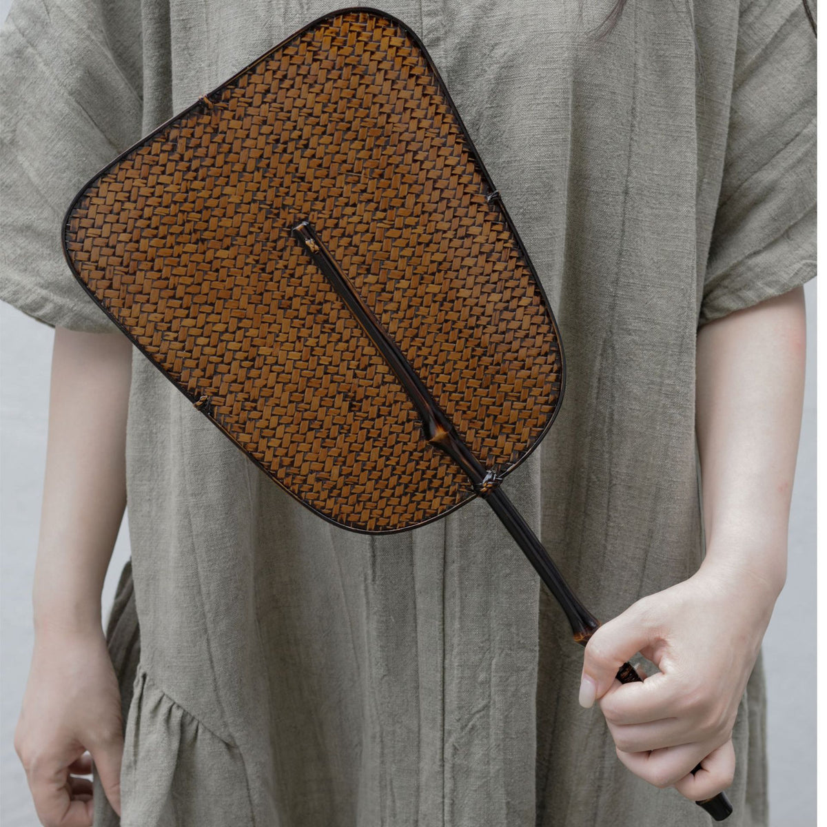 Gohobi Handmade Woven Bamboo Hand Fan – Chinese Square Fan