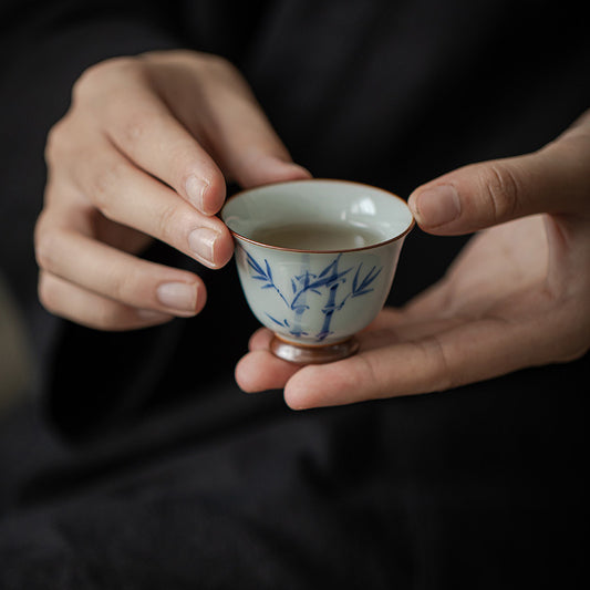 Gohobi Hand-Painted Bamboo Vintage-Style Tea cup